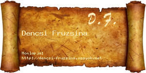 Dencsi Fruzsina névjegykártya